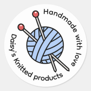 Handmade Knitting Personalized  Classic Round Sticker