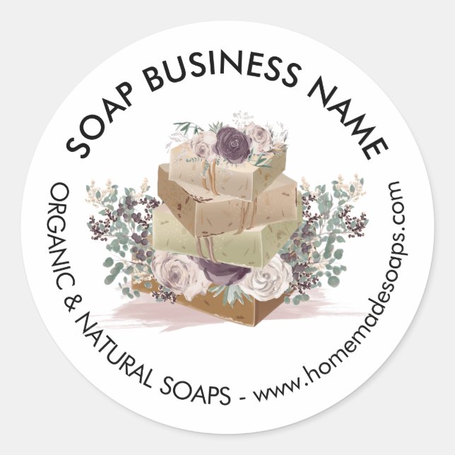 Handmade Lavender Rose Spa Soy Soap Classic Round Sticker (Front)