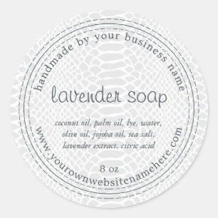 Handmade Lavender Soap Grey Snake Pattern Classic Round Sticker
