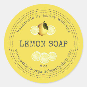 Handmade  Lemon Soap Organic Business Classic Round Sticker