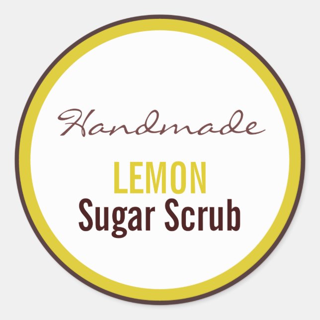Handmade Lemon Sugar Scrub Classic Round Sticker (Front)