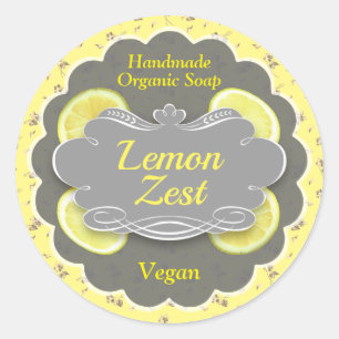 Handmade Lemon Zest Soap Classic Round Sticker