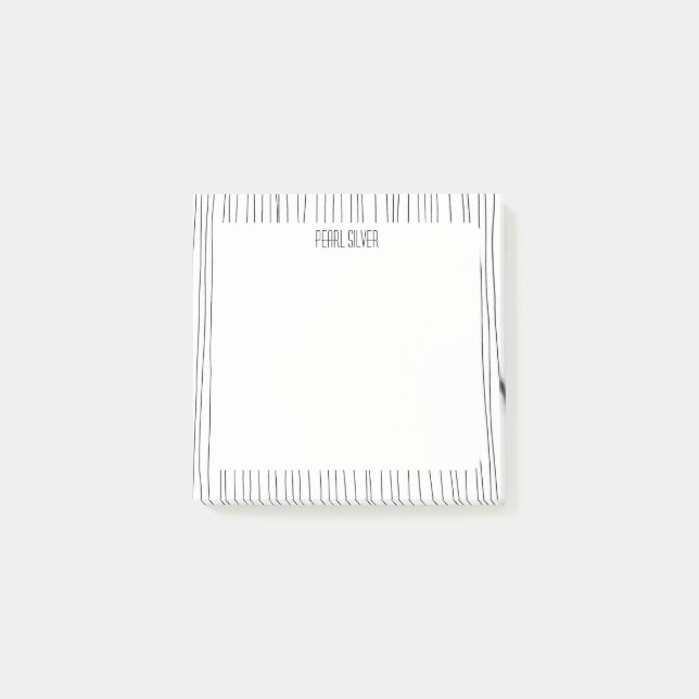 Handmade Lines CUSTOM Chic Monogram Personalized  Post-it Notes (Front)
