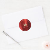 Handmade Logo Name Web Horse Burgundy Gold Classic Round Sticker (Envelope)