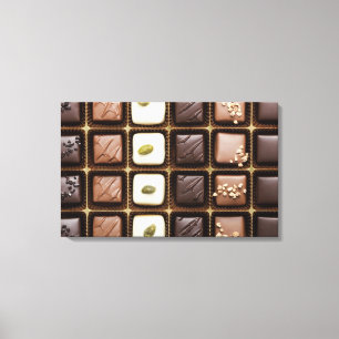 Handmade luxury chocolate in a box canvas print