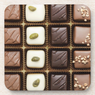 Handmade luxury chocolate in a box coaster