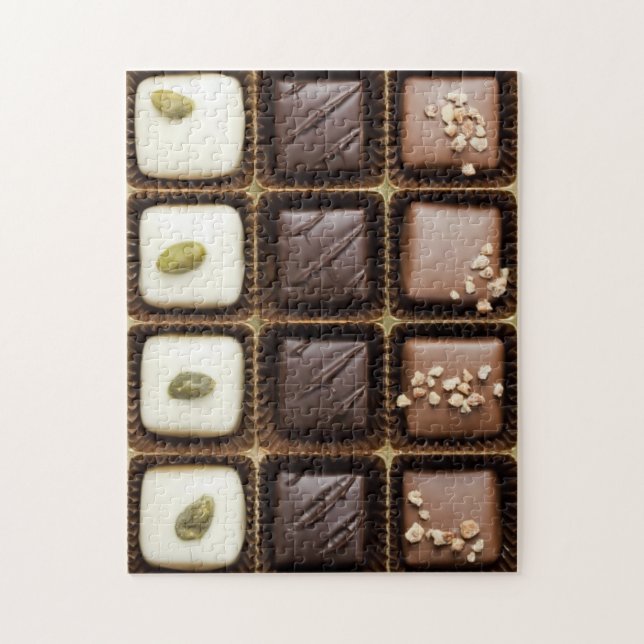 Handmade luxury chocolate in a box jigsaw puzzle (Vertical)