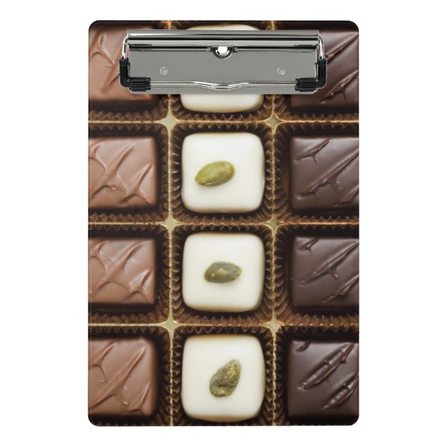 Handmade luxury chocolate in a box mini clipboard (Front)