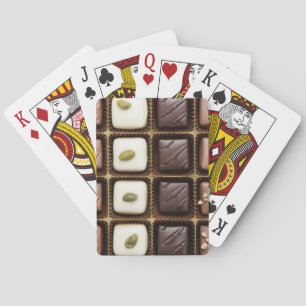 Handmade luxury chocolate in a box playing cards