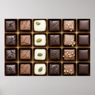 Handmade luxury chocolate in a box poster