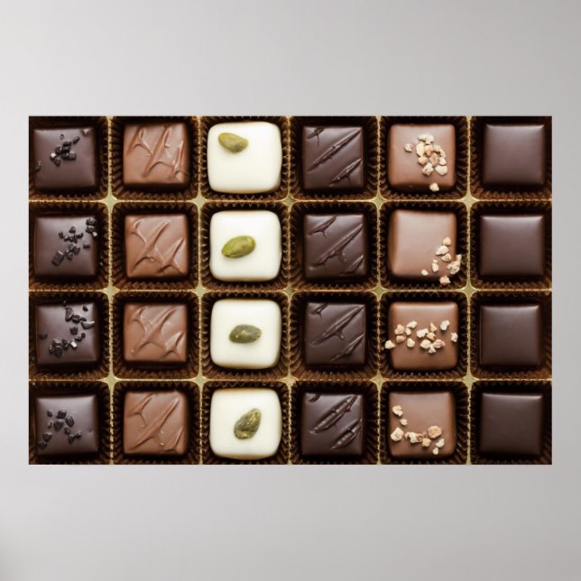 Handmade luxury chocolate in a box poster (Front)