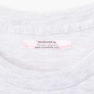 Handmade made by name blush pink marble script