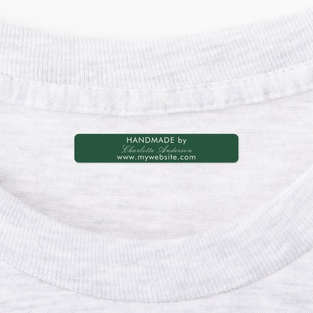 Handmade made by name emerald green script (Affixed)