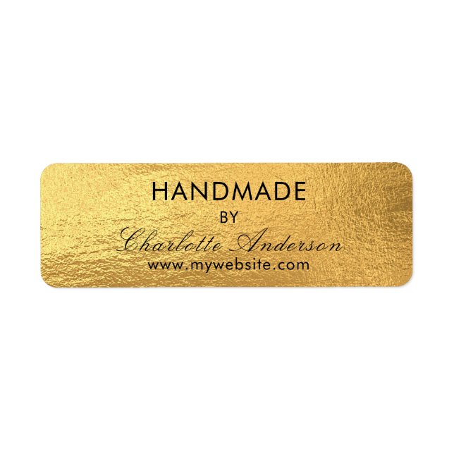 Handmade made by name gold metallic (Front)
