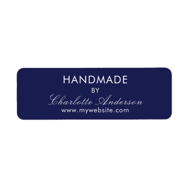 Handmade made by name navy blue white (Front)