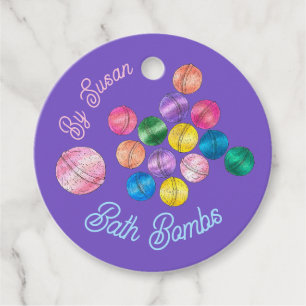 Handmade Made with Love Homemade Bath Shower Bombs Favour Tags