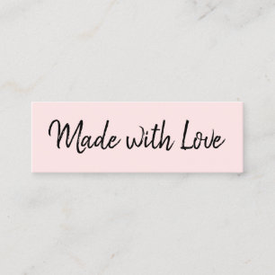 Handmade minimalist modern pastel pink trendy mini business card