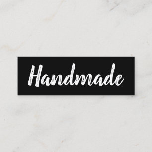 Handmade minimalist modern simple black and white mini business card