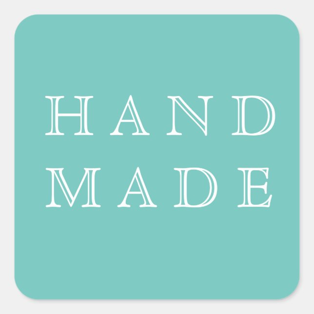 Handmade modern script turquoise product Sticker (Front)