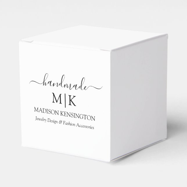 Handmade Monogram or Add Logo Business Small Favor Box (Front Side)