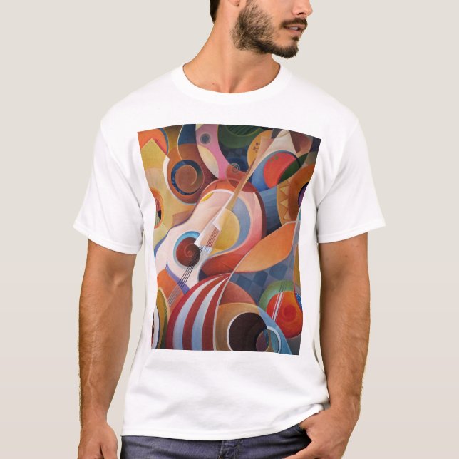 Handmade Music Abstract Painting T-Shirt (Front)