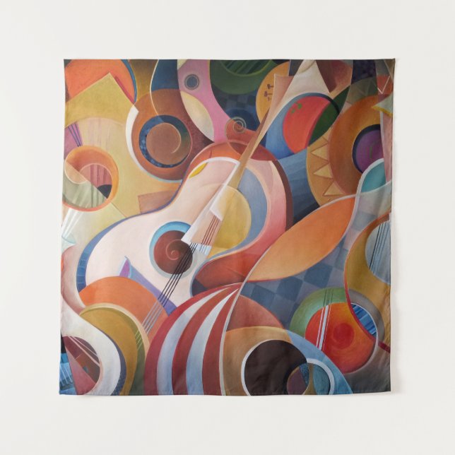 Handmade Music Abstract Painting Tapestry (Front)