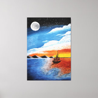 Handmade Night Painting Canvas Print