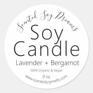 Handmade Organic Vegan Pure Soy Candle Labels
