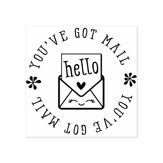HANDMADE PACKAGING cute envelope you've got mail Rubber Stamp (Imprint)