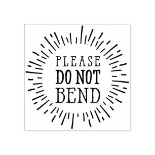 HANDMADE PACKAGING rustic please do not bend Rubber Stamp