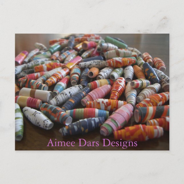 Handmade Paper Beads Postcard (Front)
