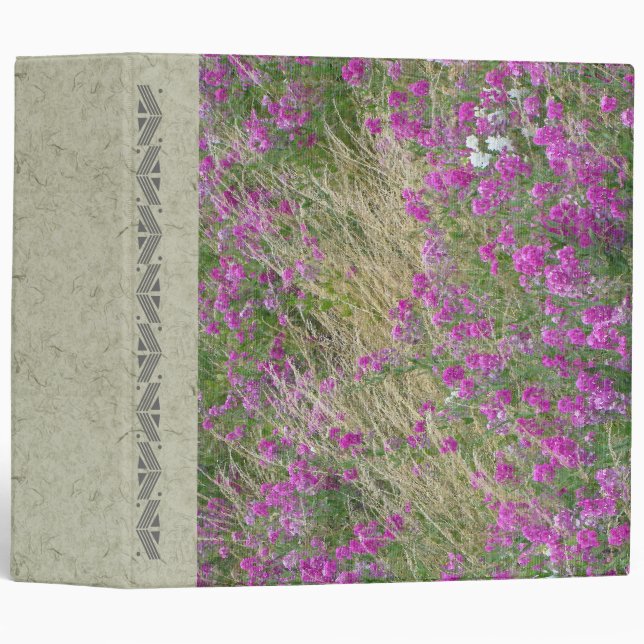 Handmade Paper Sweet Peas Avery Binder (Front/Spine)