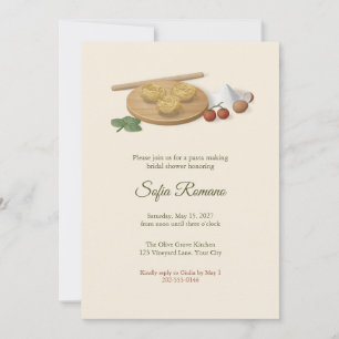 Handmade Pasta Bridal Shower Invitation