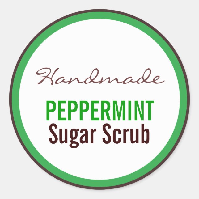 Handmade Peppermint Sugar Scrub Classic Round Sticker (Front)