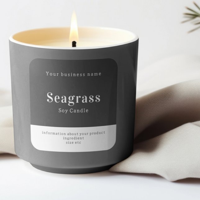 Handmade Personalized Product Information  Square Sticker (Handmade Personalized Product Information Square Sticker by Ricaso. Ideal for candles, soap, cakes)