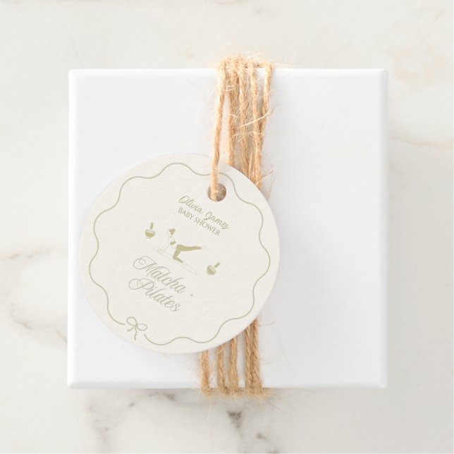 Handmade pilates baby shower favour tags (In Situ)