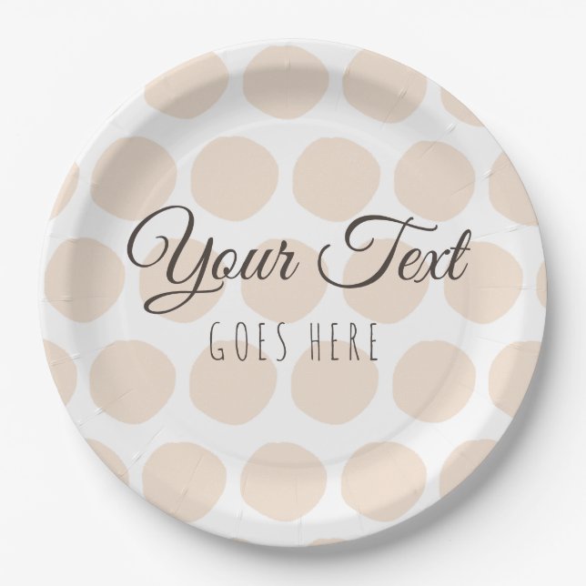 Handmade Product Blush Dots Simple Trendy Paper Plate (Front)