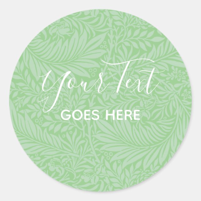 Handmade Product Floral Pattern Green Lime Classic Round Sticker (Front)