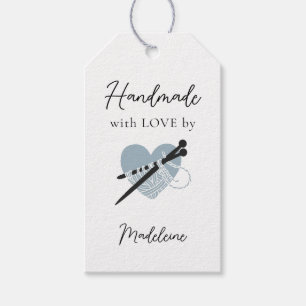 Handmade Product Knitting Artisan Crafts Yarn Blue Gift Tags