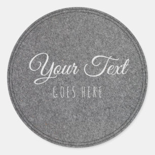 Handmade Product Modern Simple faux Grey Felt Classic Round Sticker