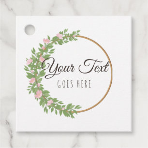 Handmade Product Simple Trendy Floral Wreath Favour Tags