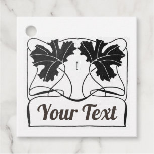 Handmade Product Vintage Art nouveau plant Square Favour Tags