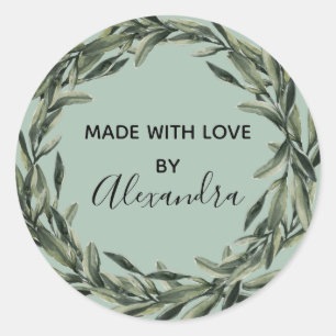 Handmade Product Vintage Branch Trendy greenery Classic Round Sticker
