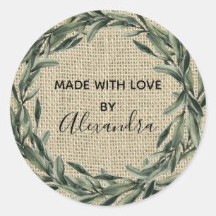 Handmade Product Vintage Branch Trendy Hessian Classic Round Sticker