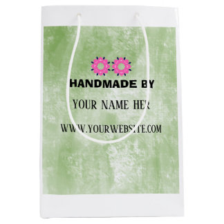Handmade Product Vintage Floral Gold Business  Medium Gift Bag