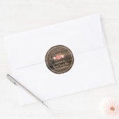 Handmade Product Vintage Floral Rustic Wood Classic Round Sticker (Envelope)