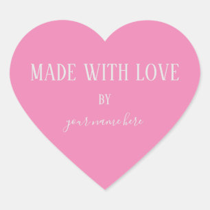 Handmade Product Vintage Simple Trendy Kraft Paper Heart Sticker