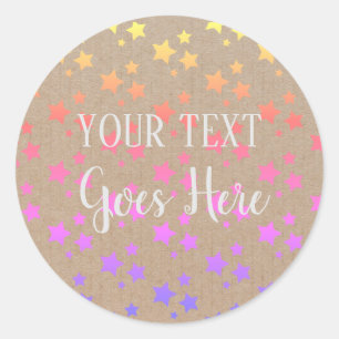Handmade Product Vintage Stars Craft Ombre Rainbow Classic Round Sticker