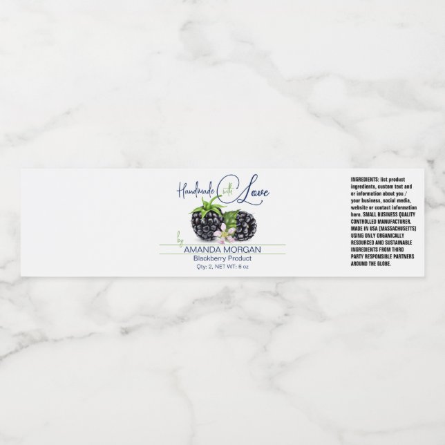 Handmade Product Wrap Around Label Blackberry (Single Label)