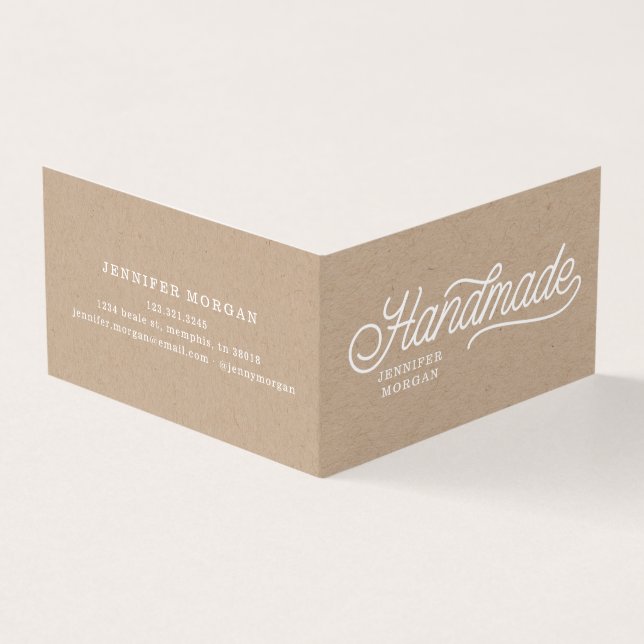 Handmade Products Kraft Folded Business Card (Outside)